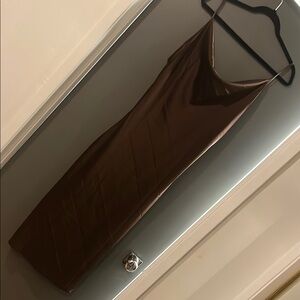NWOT PETAL AND PUP Brown Satin Slip Dress